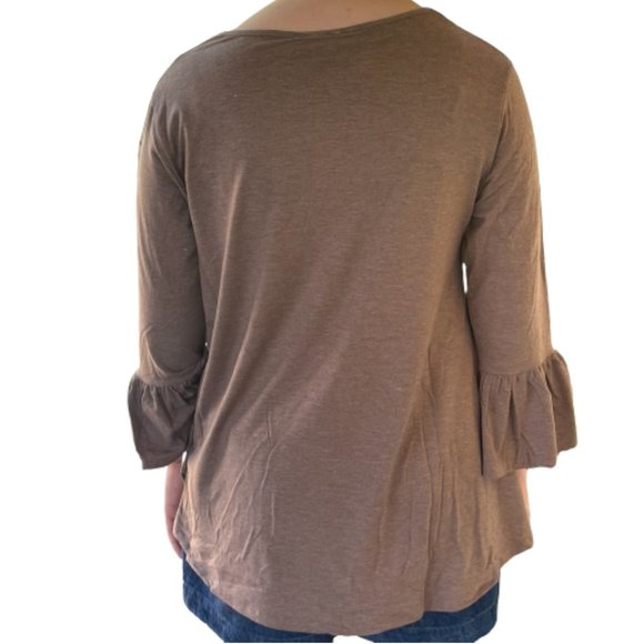 NWT Yelete Brown Bell Sleeve Pullover Tunic Top in XL, 2x or 3x Plus Si… - Picture 5 of 7